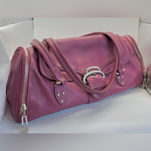 Cole Haan Magenta Leather Shoulder Bag - Picture 2 of 10